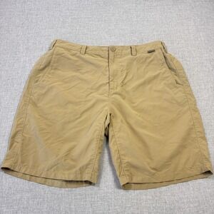 Simms Chino Shorts Mens 38 Beige Nylon Microfiber Flat Front 11 Inseam